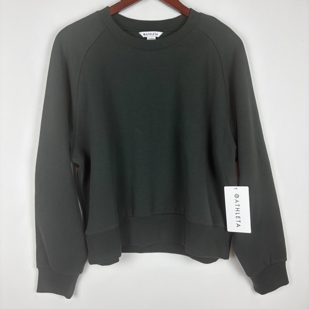 NWT Athleta Easy Fleece Crew Sweatshirt Raglan Long Sleeve